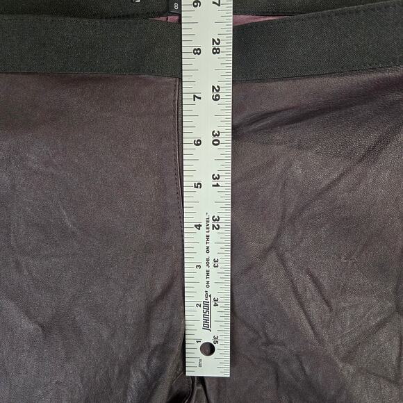 Theory Leggings Womens 8 IMA Maximus Lamb Leather Pants Purple Elastic Waist - Picture 11 of 11